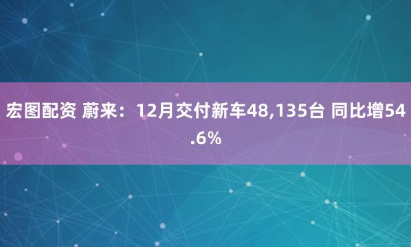 宏图配资 蔚来：12月交付新车48,135台 同比增54.6%